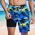 thumbnail image 1 of NTACZA Shorts Men Drawstring Compression Liner Beach Shorts Hawaiian Elastic Waist Mens Swim Trunks XXL, 1 of 6