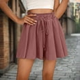 thumbnail image 1 of NTACZA Shorts Women's Wide Leg Flowy High Waisted Shorts Y2k Drawstring Ruffled Women's Shorts S, 1 of 8