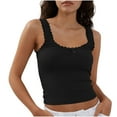 thumbnail image 1 of NTACZA Slim Tank Tops for Women Trendy Women Ribbed Solid BoatNeck Sleeveless Camisole, 1 of 8