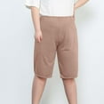 thumbnail image 1 of NTACZA Soft Women Shorts Elastic High Waist Brown Solid Bermuda Shorts Women Cargo Pants 3x, 1 of 6