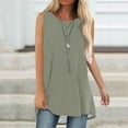 thumbnail image 1 of NTACZA Solid,Hide Belly,High Low Spring Tops for Women 2026 Trendy Crew Neck Sleeveless Casual Loose Tank Tops, 1 of 6