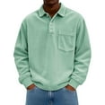 thumbnail image 1 of NTACZA Solid Mens Shirts Casual Long Sleeve Corduroy Green Polos Baggy Button Thick Mens Collared Shirts XXL, 1 of 6