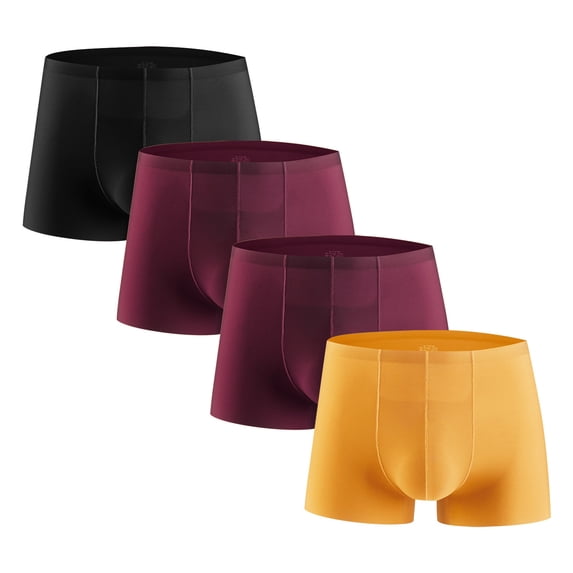 NTACZA Stretch Underwear for Men Black 4 Pack Breathable Boxer Briefs Stretch Soft Boxer Briefs for Men L