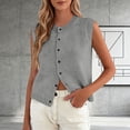 thumbnail image 1 of NTACZA Summer Going Out Tops for Women Button Up Knitted Tank Tops Ribbed Holiday Sleeveless Shirt for Women S, 1 of 5