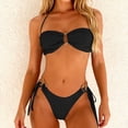 thumbnail image 1 of NTACZA Swimsuits for Women High Cut Halter String Bikini Sets 2 Piece Metal Ring Bathing Suit for Women L, 1 of 4