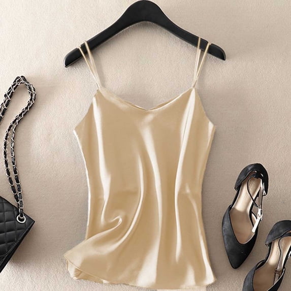 NTACZA Tank Tops Flowy Slim Women Solid Sleeveless V-Neck Camisole Tops for Women