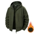 thumbnail image 1 of NTACZA Thick Men Winter Jacket with Hood Green Sherpa Lined Jacket Thermal Zip Up Fleece Outerwear Men's Winter Coats L, 1 of 6