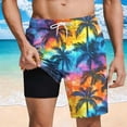 thumbnail image 1 of NTACZA Tropical Mens Shorts Compression Liner Beach Shorts Drawstring Hawaiian Mens Swim Trunks L, 1 of 9