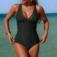 thumbnail image 1 of NTACZA Tummy Control Women Swimsuit Bikini One Piece Swimsuit Lace Ruched Push Up Bathing Suits Women S, 1 of 7