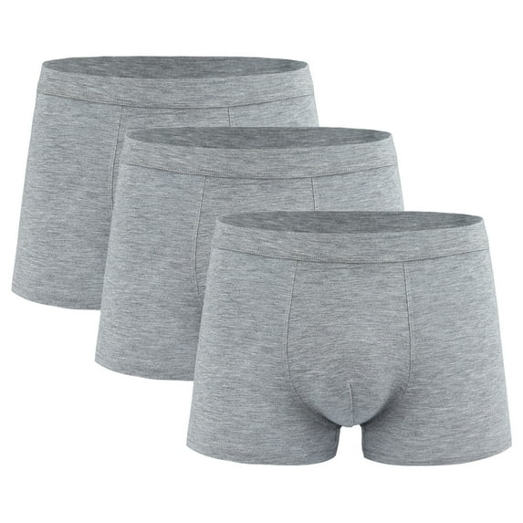 NTACZA Underwear Men Breathable Comfort Gray Seamless Boxer Briefs Stretch No Fly 3 Pack Boxer Briefs for Men XL
