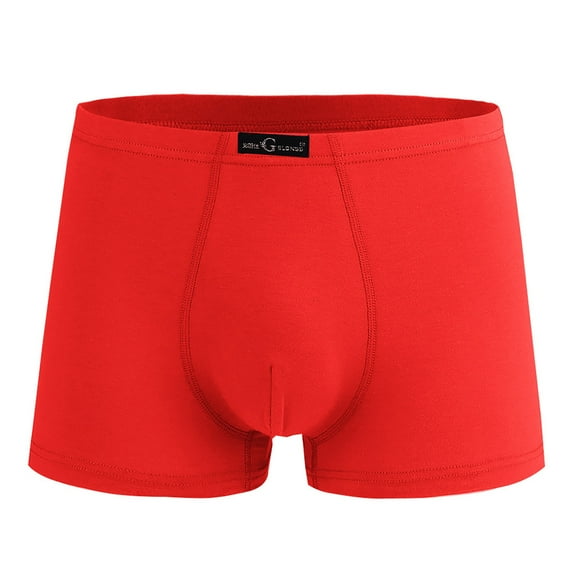 NTACZA Underwear for Men Cotton Stretch Red No Fly Boxer Briefs Seamless Comfy Breathable Mens Underpants Briefs L