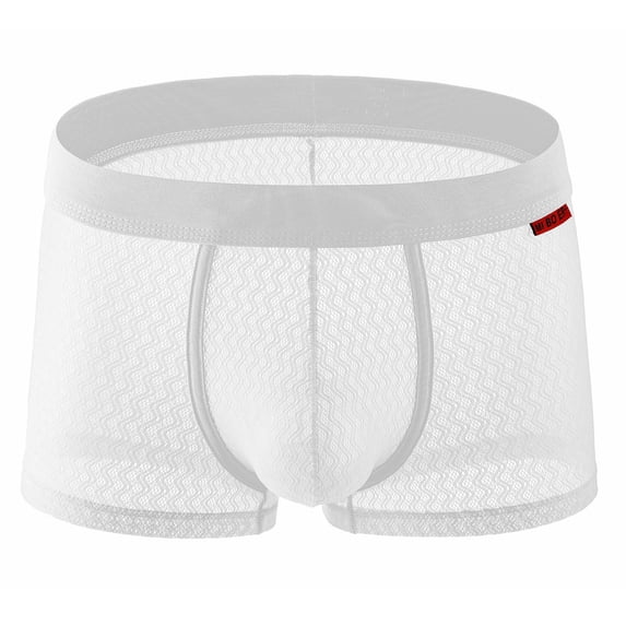 NTACZA Underwear for Men Pack Breathable Mid Waist Mesh Boxer Briefs See Through Stretch Men's Brief M