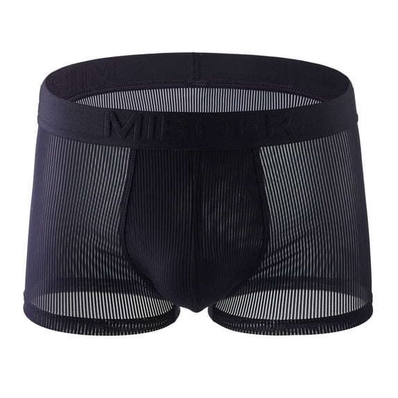 NTACZA Underwear for Men Pack See Through Breathable Mesh Boxer Briefs Stretch Ribbed Underpants for Men L
