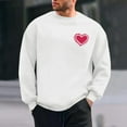 thumbnail image 1 of NTACZA Valentines Men's Novelty Shirts Long Sleeve Heart Print White Sweatshirts Loose Fit Crew Neck Graphic Tees Men S, 1 of 8