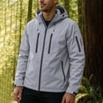 thumbnail image 1 of NTACZA Waterproof Winter Men Jackets Hooded Zip Up Gray Windbreaker Hiking Wind Proof Outdoor Rain Jacket Coats for Men XXL, 1 of 4
