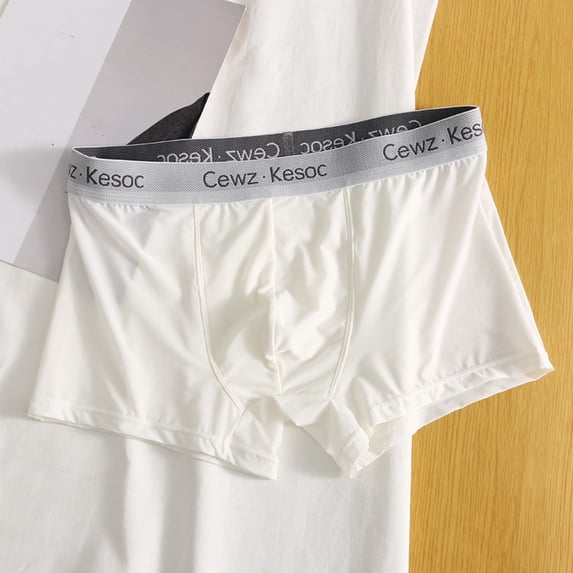 NTACZA White Men's Underwear Seamless Breathable Stretch Boxer Briefs Plus Size Elastic Boxers Briefs for Men 4X