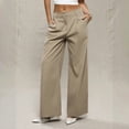 thumbnail image 1 of NTACZA Wide Leg Women's Pants Yellow High Waisted Business Dress Pants Baggy Flat Front Zipper Trousers for Women S, 1 of 6