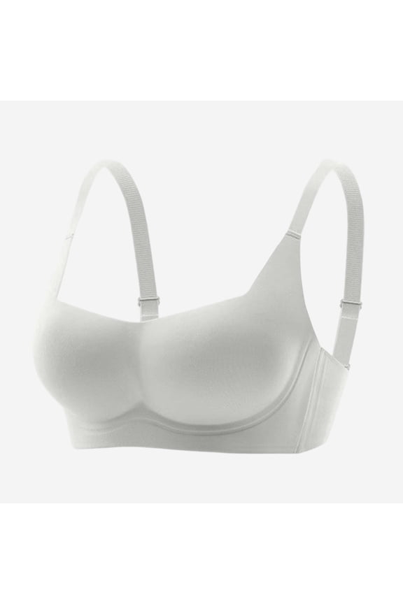 Wire-Free Womens Bra Demi & Balconette Seamless Spaghetti Straps Square Neck Solid U-Back Everyday Size M