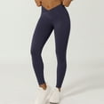 thumbnail image 1 of NTACZA Women Pants Crossover Leggings Butt Lifting Stretch High Waisted Athletic Running Gym Solid Tights Yoga Pants Dark Blue XXL, 1 of 5
