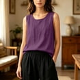 thumbnail image 1 of NTACZA Women Tank Tops Cotton Casual Round Neck Sleeveless Ladies Summer Tops, 1 of 6