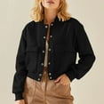 thumbnail image 1 of NTACZA Women's Coats Bomber Cropped Black Varsity Letterman Solid Buttons Elastic Hem Streetwear Womens Jackets XL, 1 of 7