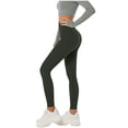 thumbnail image 1 of NTACZA Women's Pants Compression Seamless Leggings Workout High Waisted Athletic Solid Running Tights Gym Yoga Pants Army Green L, 1 of 9
