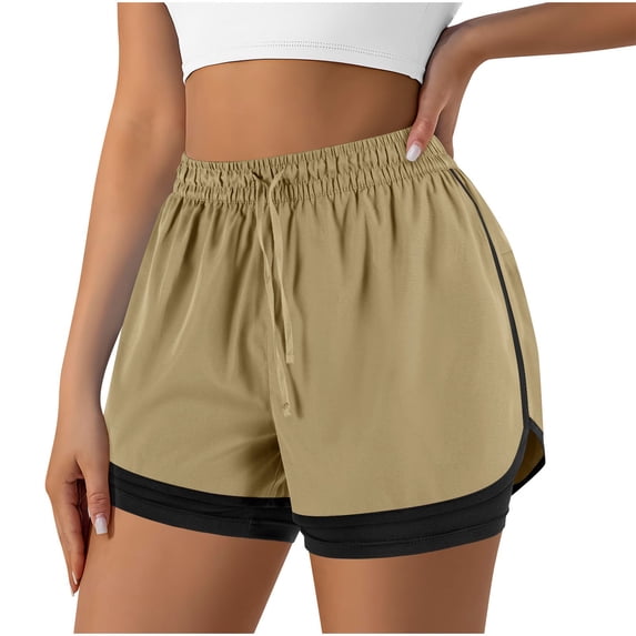 NTACZA Women's Shorts High Waisted Athletic Running Shorts Mesh Liner Fitness Shorts for Ladies XXL