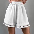 thumbnail image 1 of NTACZA Women's Shorts Wide Leg Lace Trim High Waisted Boho Women's Shorts L, 1 of 7