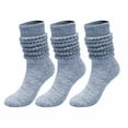 thumbnail image 1 of NTACZA Women's Socks Scrunchy 3 Pairs Blue Mid Calf Slouch Socks Thermal Womens Extra Long Cozy Stockings M, 1 of 8