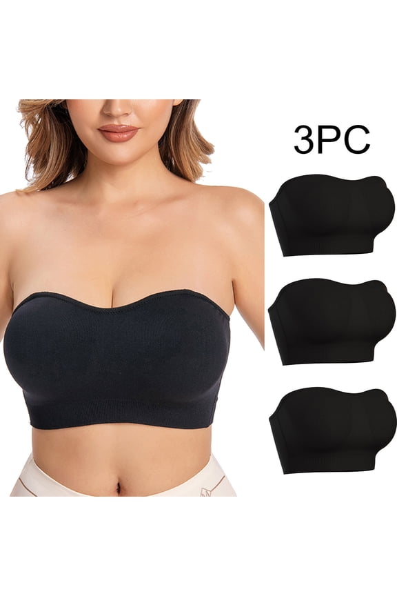 Womens Bras Convertible 3Pack Spaghetti Straps Clear Straps Padded Everyday Wear Size S