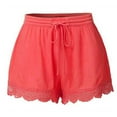 thumbnail image 1 of NTACZA Womens Cotton Linen Shorts Lace Trim Wide Leg Shorts High Waisted Boho Ladies Shorts L, 1 of 6
