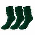 thumbnail image 1 of NTACZA Womens Fall Socks 3 Pairs Scrunchy Mid Calf Green Slouch Socks Extra Long Cozy Thermal Women Stockings M, 1 of 9