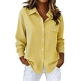 thumbnail image 1 of NTACZA Womens Spring Tops Work Striped Dress Shirt Office Pocket Button Down Womens Shirt M, 1 of 8