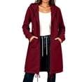 thumbnail image 1 of NTACZA Womens Sweatshirt Drawstring Long Sweatshirt Hoodies Zip Up Comfort Long Sleeve Coat with Pockets Outerwear Red S, 1 of 8