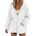 thumbnail image 1 of NTACZA Womens Sweatshirts Fleece Zip Up Hoodies with Pockets Drawstring Long Sleeve Loungwear White M, 1 of 7