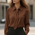 thumbnail image 1 of NTACZA Womens Tops Business Elegant Dressy Blouse with Belt Office Work Button Up Womens Shirts Casual M, 1 of 6