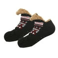 thumbnail image 1 of NTACZA Womens Winter Socks Black Quarter Fleece Lined Non Slip Slipper Socks Womens Thick Low Cut Socks 35, 1 of 2