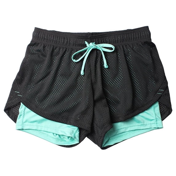 NTACZA Workout Womens Shorts High Waisted Running Shorts Mesh Liner Quick Dry Shorts Ladies L