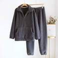 thumbnail image 1 of NTACZA Zip Up Womens Pajama Set Button Down Fluffy Pj Sets Plush Thermal Fleece Loungewear for Women M, 1 of 3