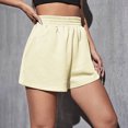 thumbnail image 1 of NTACZA Gym Shorts Women Basic Elastic Waist Bermuda High Solid Relaxed Fit Vacation For Running Beach Casual Shorts, 1 of 5