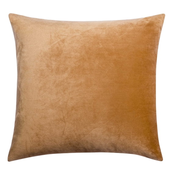 NTBAY 1 Pack Velvet Throw Pillow Cover, Soft Decorative Square Pillowcase, Cushion Cover with Hidden Zipper, 26"x26", Camel