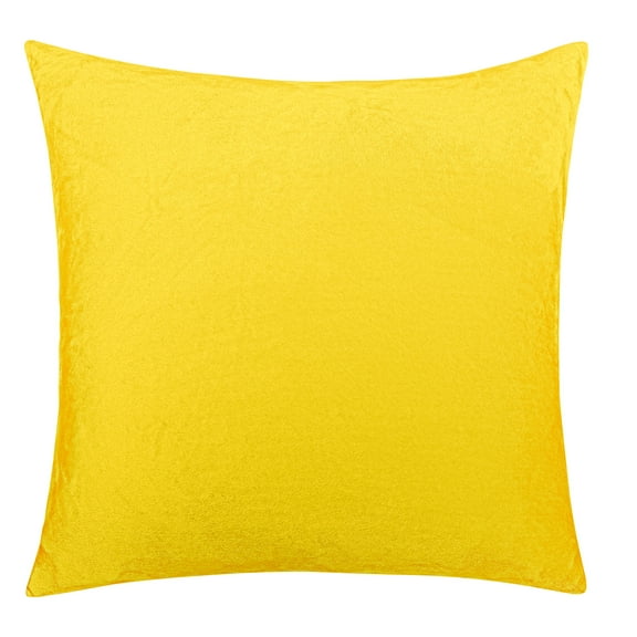 NTBAY 1 Pack Velvet Throw Pillow Cover, Soft Decorative Square Pillowcase, Cushion Cover with Hidden Zipper, 26"x26", Yellow