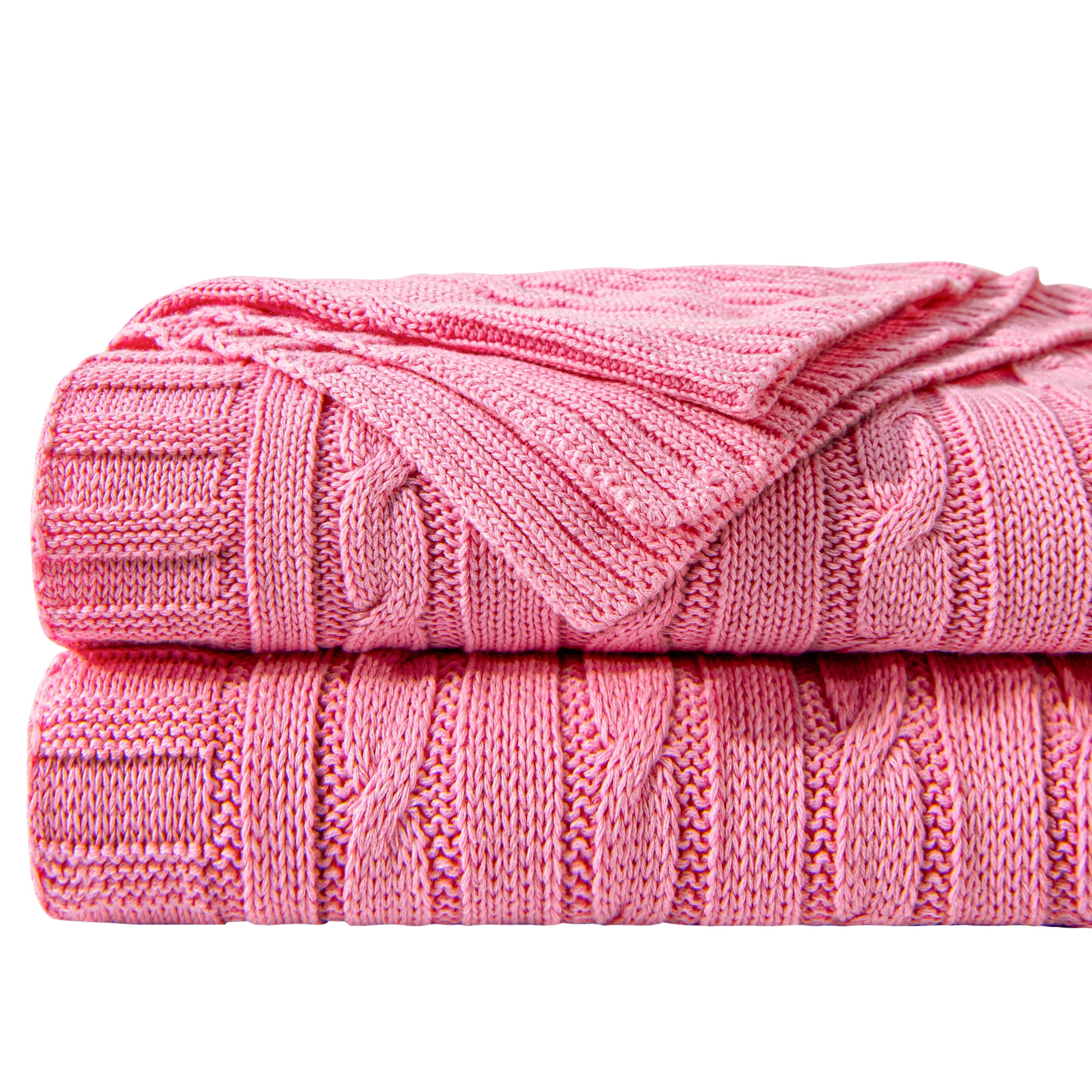 NTBAY 100 Cotton Cable Knit Throw, Super Soft Warm Knitted Blanket
