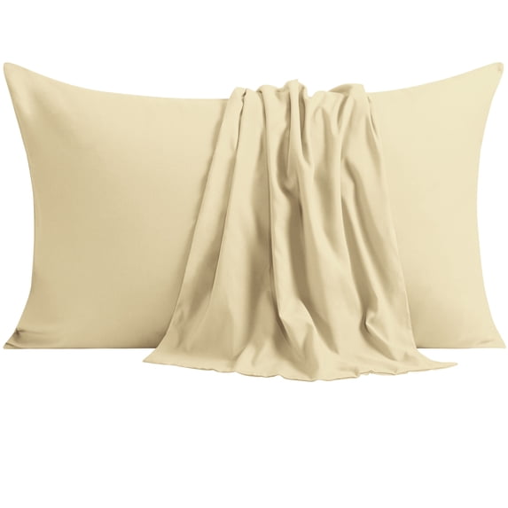 NTBAY 12 Pack 100% Brushed Microfiber Queen Pillowcases, 1800 Super Soft and Cozy, Wrinkle, Fade, Stain Resistant with Envelope Closure Bed Pillow Cases, 20"x30", Khaki