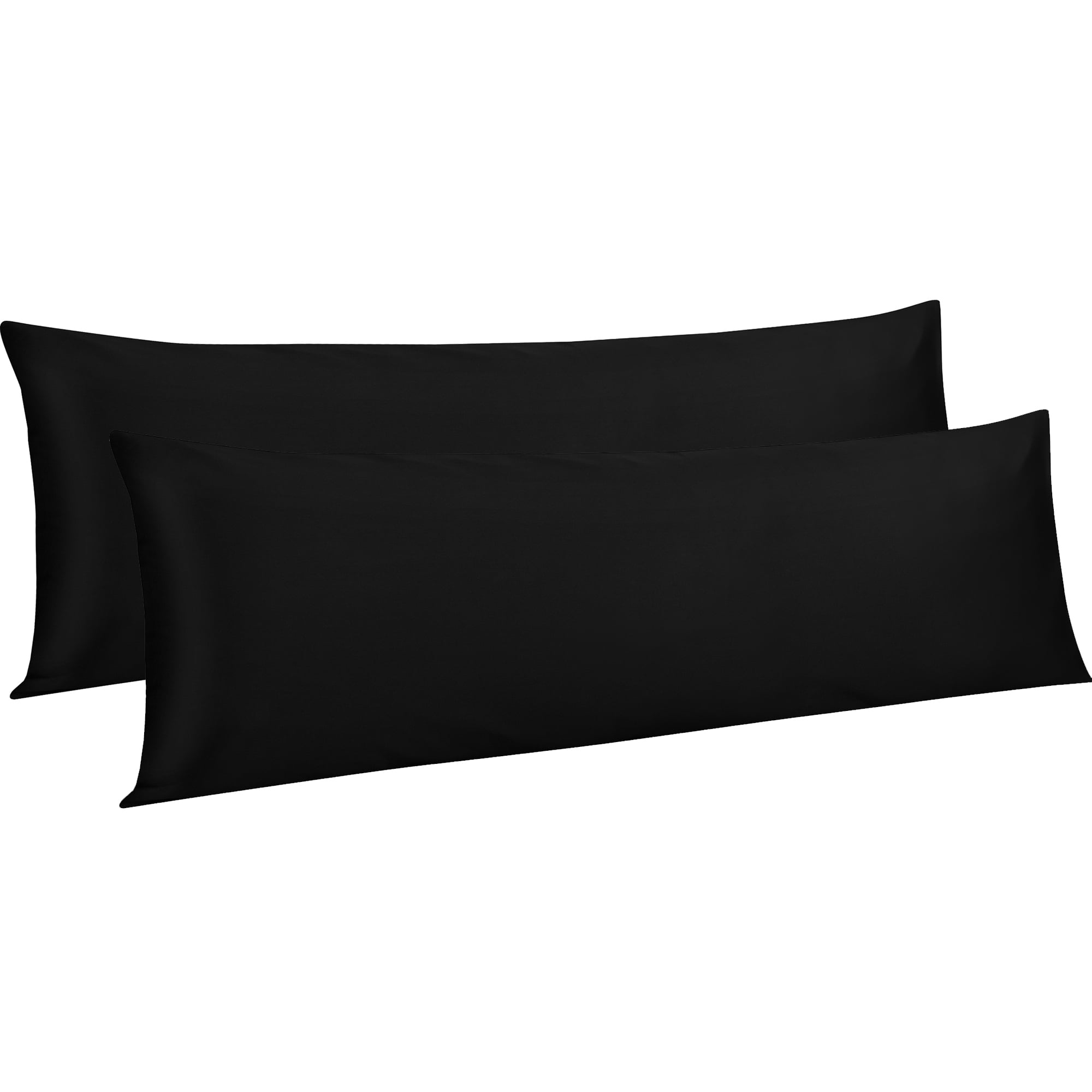 NTBAY 2 Pack 100% Egyptian Cotton Body Pillowcase with Envelope Closure,Soft and Easy Care Long Body Pillow Cover, 20" x 54", Black