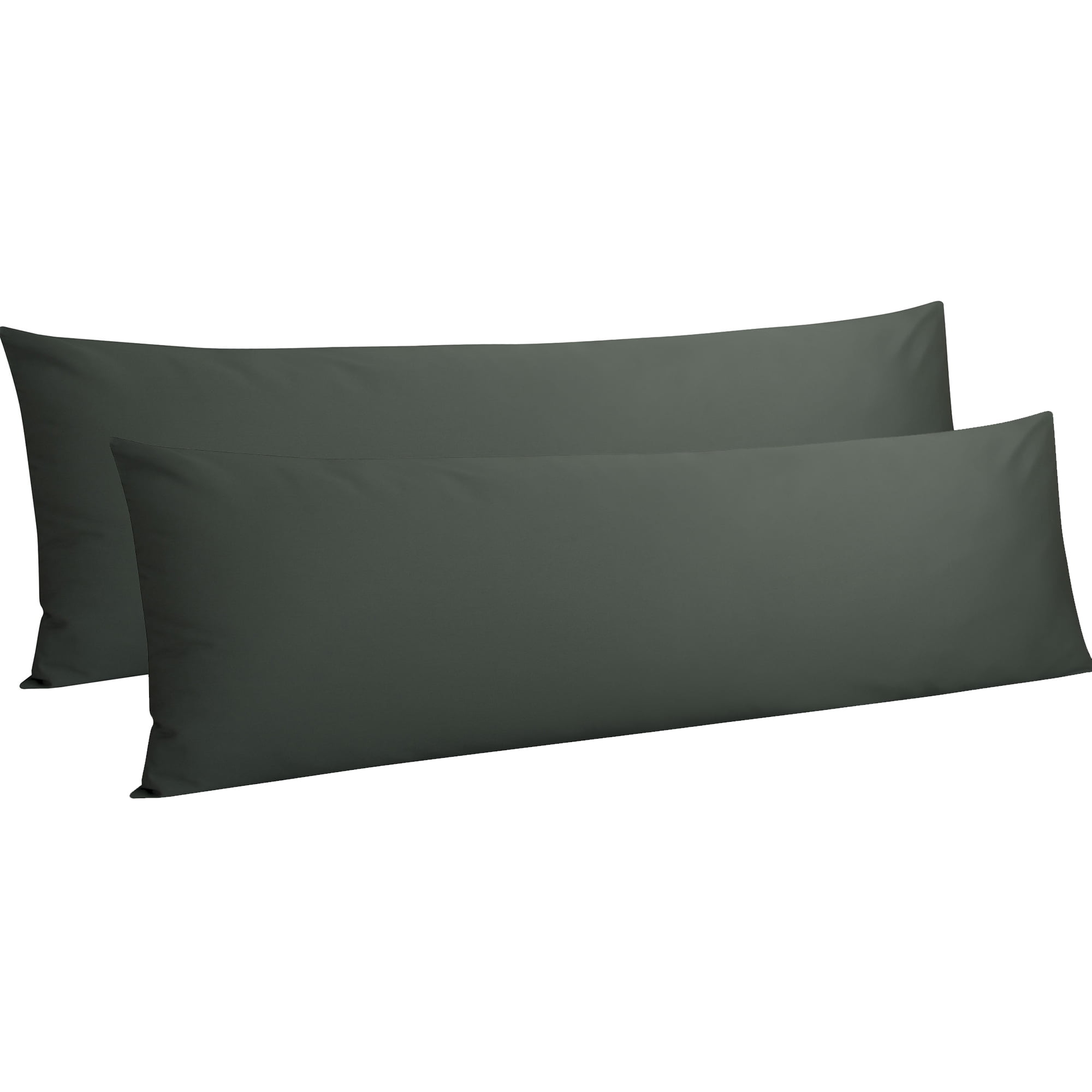 NTBAY 2 Pack 100% Egyptian Cotton Body Pillowcase with Envelope Closure,Soft and Easy Care Long Body Pillow Cover, 20" x 54", Charcoal Gray