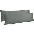 thumbnail image 1 of NTBAY 2 Pack 100% Egyptian Cotton Body Pillowcase with Envelope Closure,Soft and Easy Care Long Body Pillow Cover, 20" x 54", Dark Gray, 1 of 6