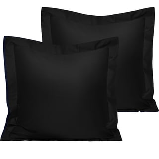 NTBAY 2 Pack 1800 Thread Count Cotton Euro Pillow Shams, Super Soft and Breathable European Throw Pillow Covers, Square Pillow Cases, 26"x26", Black (Pillow NOT Included)