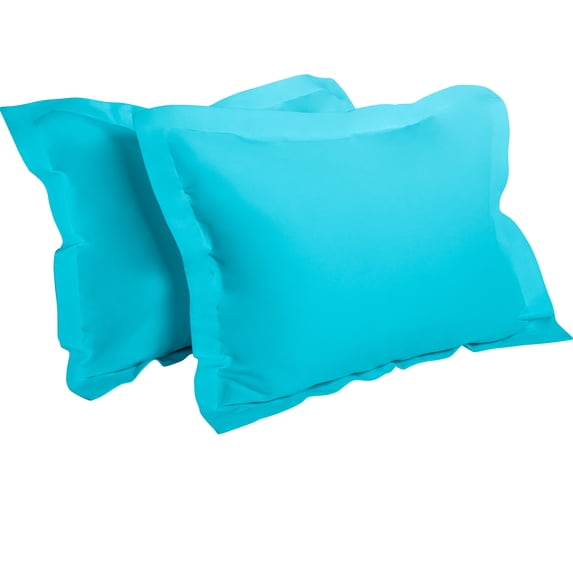 NTBAY 2 Pack Microfiber Queen Pillow Shams, Ultra Soft and Breathable Oxford Pillowcases with Envelope Closure, 20" x 30", Blue