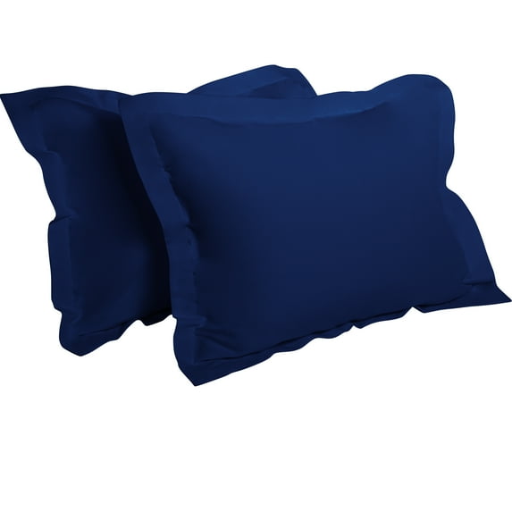 NTBAY 2 Pack Microfiber Standard Pillow Shams, Ultra Soft and Breathable Oxford Pillowcases with Envelope Closure, 20" x 26", Navy Blue